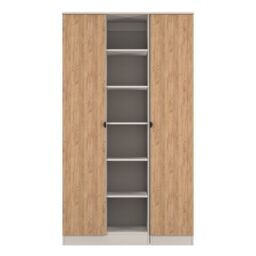 Ready Assembled 2 U Norway Tall 3 Door Robe with shelves (Ready Assembled) in Beige - Size: Large - thumbnail 2