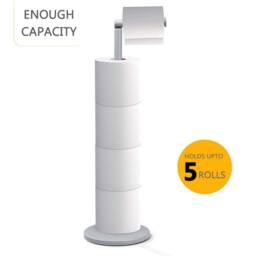 KORVIXA 2 in 1 Toilet Paper Holder Grey Bathroom - thumbnail 4