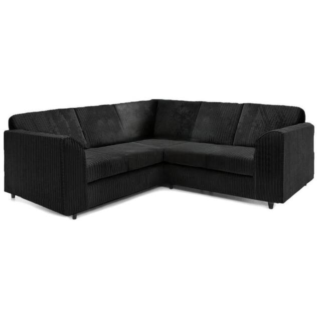 Furniture 786 Jumbo Cord Full Back 2c2 Corner Sofa in Black - image 1