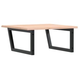 Berkfield Home Basin Shelf Wall Mounted Steel & Solid Wood Oak in Brown - thumbnail 6