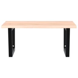 Berkfield Home Basin Shelf Wall Mounted Steel & Solid Wood Oak in Brown - thumbnail 4
