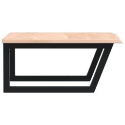 Berkfield Home Basin Shelf Wall Mounted Steel & Solid Wood Oak in Brown - thumbnail 5