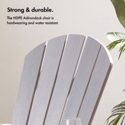 VonHaus Set of 2 Westport Reclining HDPE Adirondack Garden Chairs in Grey - Size: 2 Pack - thumbnail 5
