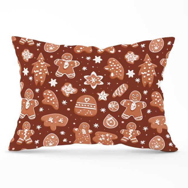Warren Reed - Designer Gingerbread Cookies Cushions in Brown - Size: 60 cm x 60 cm - image 1