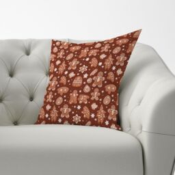 Warren Reed - Designer Gingerbread Cookies Cushions in Brown - Size: 60 cm x 60 cm - thumbnail 3