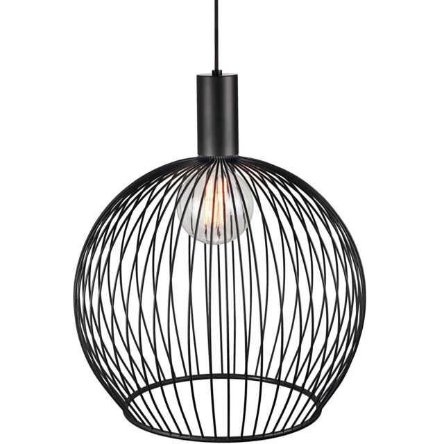 Nordlux Modern Indoor Pendant Light Black Metal E27 chrome socket - Mains Powered, IP20 - image 1