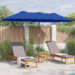 Berkfield Home Garden Parasol Blue 380 x 196 x 235 cm Powder-coated steel - thumbnail 4