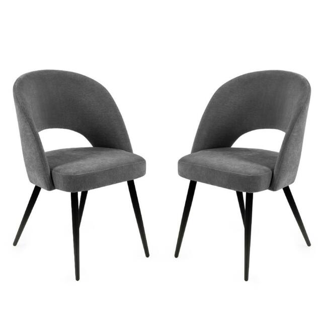 Cheshire Elowen Elegant Onyx Dining Chairs - Set of 2 in Dark Grey - image 1