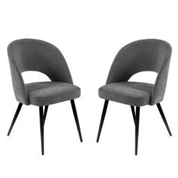 Cheshire Elowen Elegant Onyx Dining Chairs - Set of 2 in Dark Grey - thumbnail 1