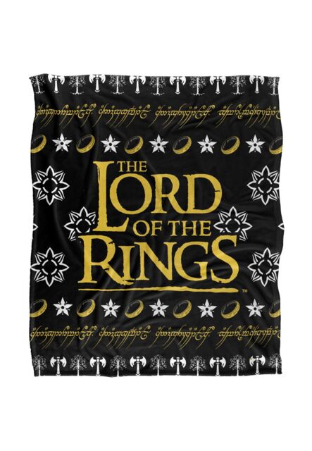 Lord of the Rings Blanket, 152x127 cm Ugly Christmas Sweater Logo Silky Touch Super Soft Throw Blanket in White - image 1