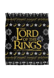Lord of the Rings Blanket, 152x127 cm Ugly Christmas Sweater Logo Silky Touch Super Soft Throw Blanket in White - thumbnail 1