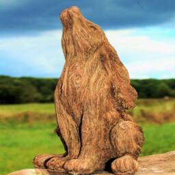 Havendro Large Wild Hare Garden Ornament Statue Outdoor Indoor in Brown - thumbnail 2