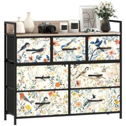 HOMCOM Chest of Drawers, Fabric Dresser with Open Shelf - Size: Large - thumbnail 2