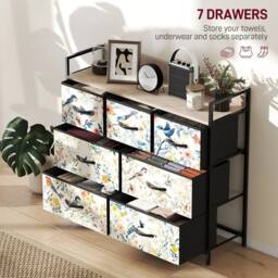 HOMCOM Chest of Drawers, Fabric Dresser with Open Shelf - Size: Large - thumbnail 4