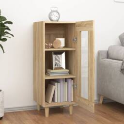 Berkfield Home Sideboard Sonoma Oak 34.5x34x90 cm Engineered Wood in Brown - thumbnail 3