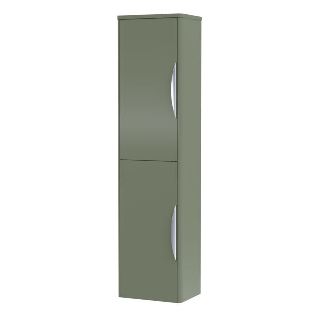 Balterley Wall Hung Tall Bathroom Storage Unit 1399 x 356 x 253mm - Satin Green - image 1