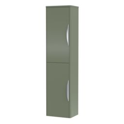 Balterley Wall Hung Tall Bathroom Storage Unit 1399 x 356 x 253mm - Satin Green