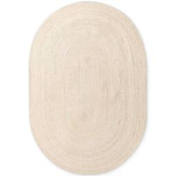 THE RUGS Rangpur Braided Jute Rug & Runner - Hand Woven Oval Natural Rug in Cream - Size: 160 cm x 230 cm - thumbnail 1