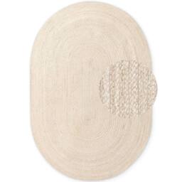 THE RUGS Rangpur Braided Jute Rug & Runner - Hand Woven Oval Natural Rug in Cream - Size: 160 cm x 230 cm - thumbnail 6
