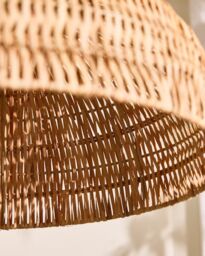 Dibor Roscoe Rattan Large Dome Easy Fit Decor Ceiling Shade H20 x D45cm in Beige - thumbnail 4