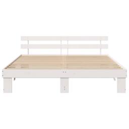 Berkfield Home with Headboard White 200 x 200 cm Wood - thumbnail 5