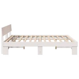 Berkfield Home with Headboard White 200 x 200 cm Wood - thumbnail 6