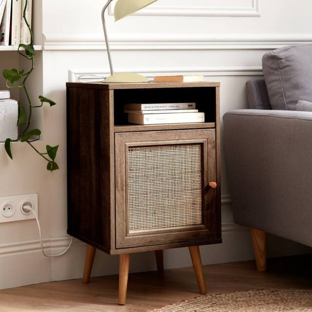 sweeek Scandi-style bedside table with drawer in Dark Brown - image 1
