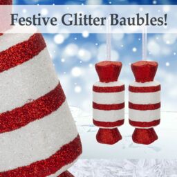 VFM e-Store Candy Cane Sweet Hanging Christmas Tree Decorations Pack of 2 Random in Red - thumbnail 3