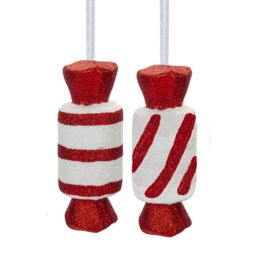VFM e-Store Candy Cane Sweet Hanging Christmas Tree Decorations Pack of 2 Random in Red - thumbnail 1