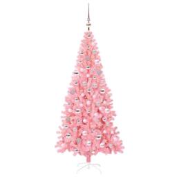Berkfield Home Lush Christmas Tree with 300 LEDs with Stand Pink 180 cm PVC