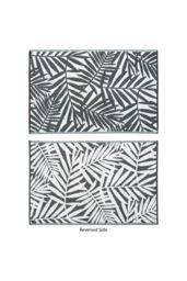 JVL Lightweight Reversible Plastic Woven Outdoor Rug 133x190cm Leaves in Dark Grey - Size: 133 cm x 190 cm - thumbnail 2