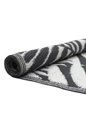 JVL Lightweight Reversible Plastic Woven Outdoor Rug 133x190cm Leaves in Dark Grey - Size: 133 cm x 190 cm - thumbnail 5