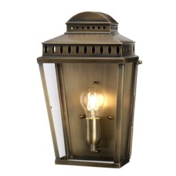 Netlighting Mansion House 1 Light Outdoor Flush Lantern Light Solid Brass IP44 E27 in Yellow