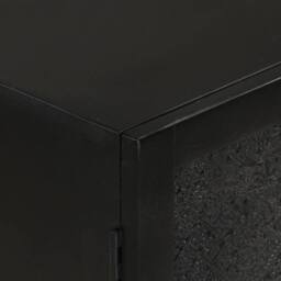 Berkfield Home Sideboard Black 55x30x77 cm Solid Wood Mango & Iron - Size: 55 x 30 x 77 cm - thumbnail 6