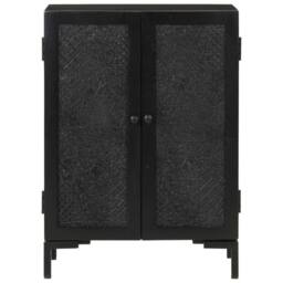Berkfield Home Sideboard Black 55x30x77 cm Solid Wood Mango & Iron - Size: 55 x 30 x 77 cm - thumbnail 1