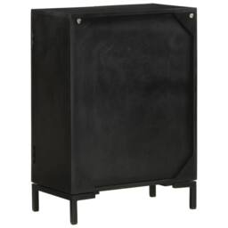 Berkfield Home Sideboard Black 55x30x77 cm Solid Wood Mango & Iron - Size: 55 x 30 x 77 cm - thumbnail 3