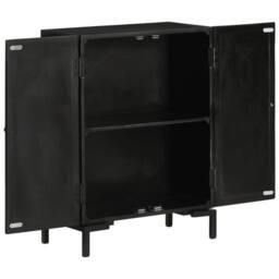 Berkfield Home Sideboard Black 55x30x77 cm Solid Wood Mango & Iron - Size: 55 x 30 x 77 cm - thumbnail 4