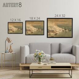 "Artery8 Battle Mobile Bay USA Civil War Framed Canvas Wall Art Print in Beige - Size: W18"" x H24""" - thumbnail 4