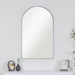 Melody Maison Large Framed Black Arched Mirror 100cm X 60cm - Size: 100 cm X 60 cm - thumbnail 4