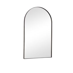 Melody Maison Large Framed Black Arched Mirror - 100cm X 60cm - Size: 100 cm X 60 cm