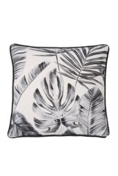 Dreams & Drapes 'Tahiti' Outdoor Water & UV Resistant Garden Filled Bench Cushion in Silver - Size: 43 cm x 43 cm - thumbnail 2