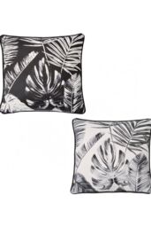 Dreams & Drapes 'Tahiti' Outdoor Water & UV Resistant Garden Filled Bench Cushion in Silver - Size: 43 cm x 43 cm - thumbnail 4