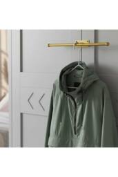 Living and Home 2pcs Wall-Mount Garment Rack Clothes Hanging Rod in Gold - thumbnail 5