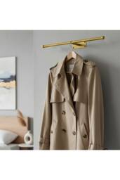 Living and Home 2pcs Wall-Mount Garment Rack Clothes Hanging Rod in Gold - thumbnail 3