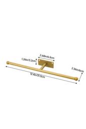 Living and Home 2pcs Wall-Mount Garment Rack Clothes Hanging Rod in Gold - thumbnail 7
