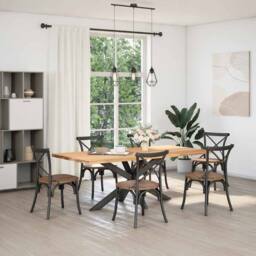 Berkfield Home Modern Dining Table Leg Spider Shape Anthracite 150x78x(72-73) cm in Dark Grey - thumbnail 3