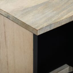 Berkfield Home Media Storage Cabinets & Racks with Drawer with Shelf with Storage White & Black - thumbnail 6