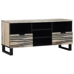 Berkfield Home Media Storage Cabinets & Racks with Drawer with Shelf with Storage White & Black - thumbnail 1