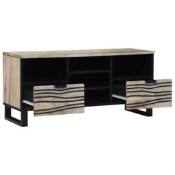 Berkfield Home Media Storage Cabinets & Racks with Drawer with Shelf with Storage White & Black - thumbnail 2