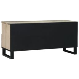 Berkfield Home Media Storage Cabinets & Racks with Drawer with Shelf with Storage White & Black - thumbnail 5